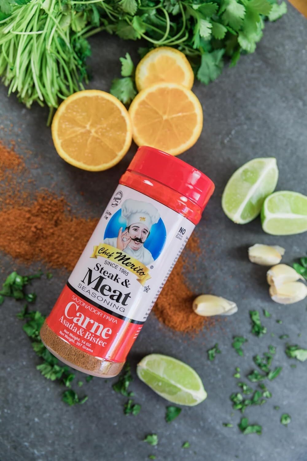 Chef Merito Carne Asada Steak And Meat Seasoning, Gluten Free, 14 Ounces