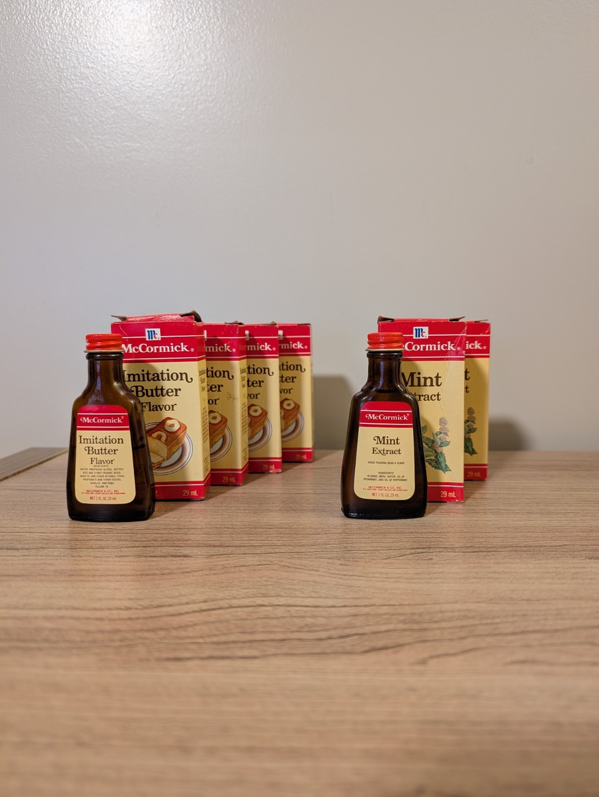 Lot of 15 Vintage McCormick Extract and Flavor Bottles and Boxes (various)