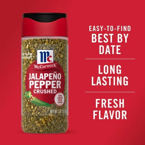 McCormick Crushed Jalapeno Pepper, 1.37 oz Bottle, Free Shipping