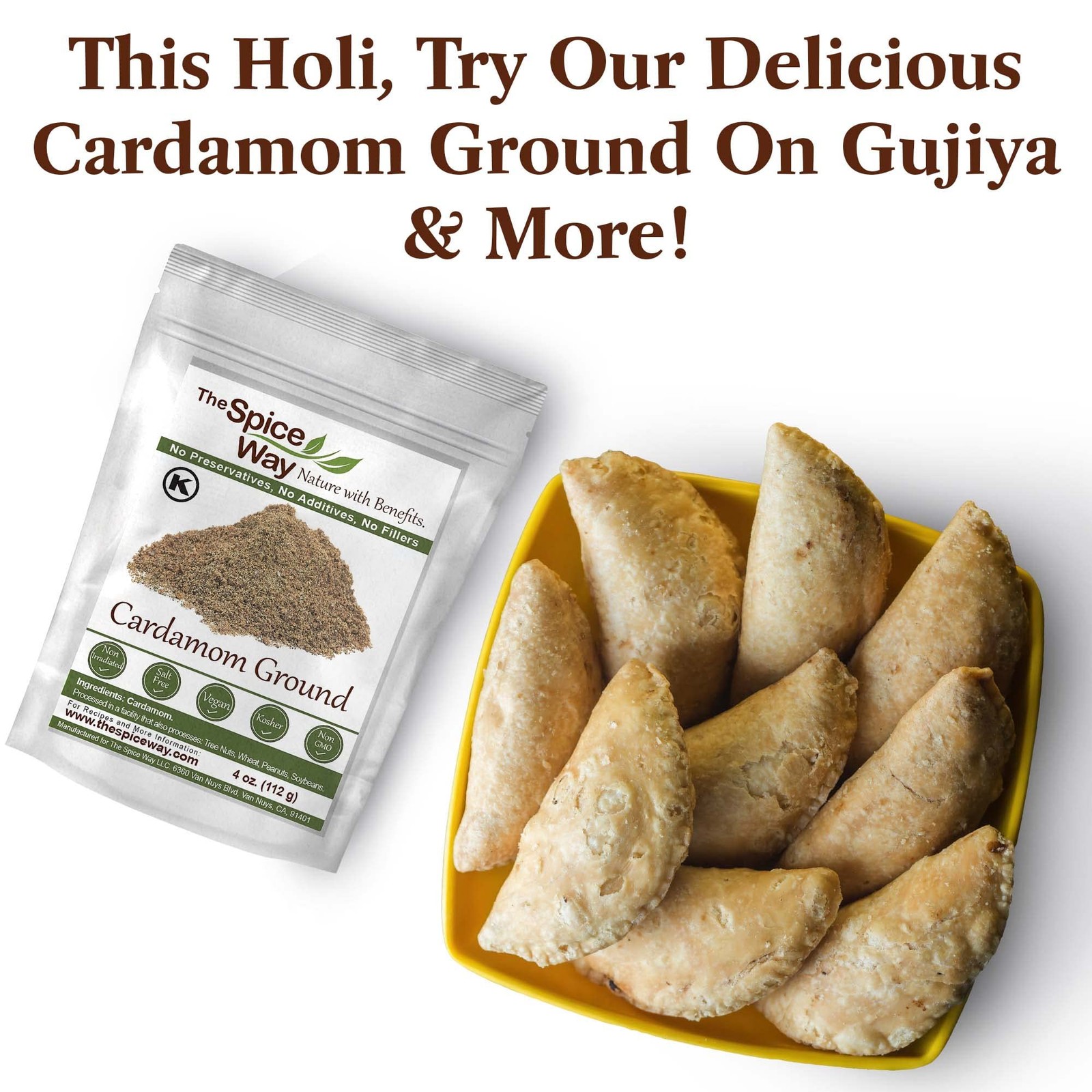 The Spice Way Cardamom Ground – (4 oz) Ground Green Decorticated Cardamom Pow…