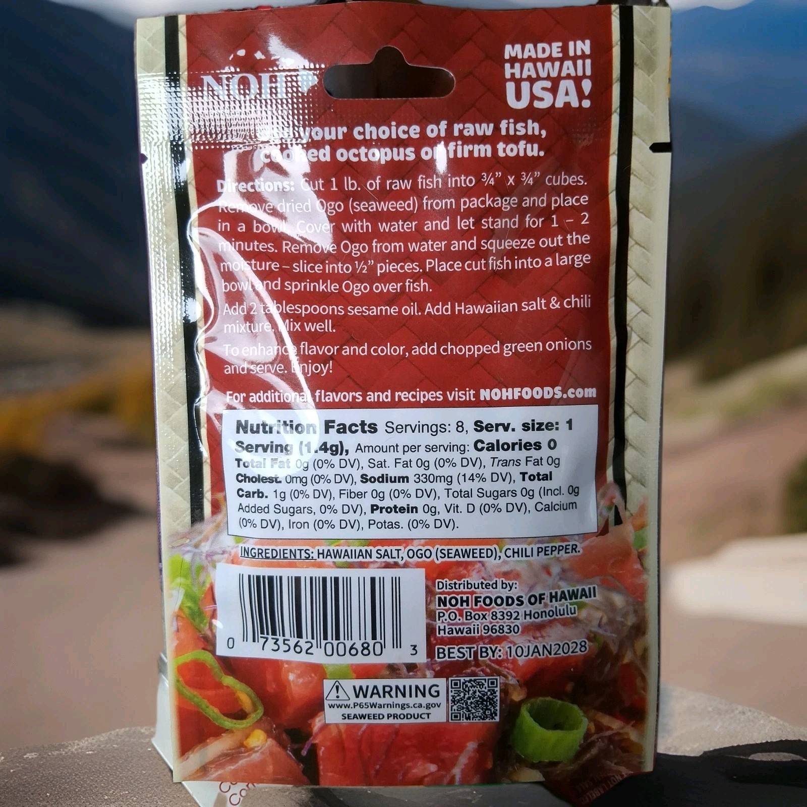 NOH INC Hawaiian Poke Mix 0.4 oz / 11.2g BB 01/10/2028