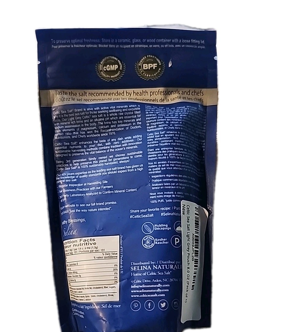 Light Grey Celtic Sea Salt – Resealable Bag – Additive-Free