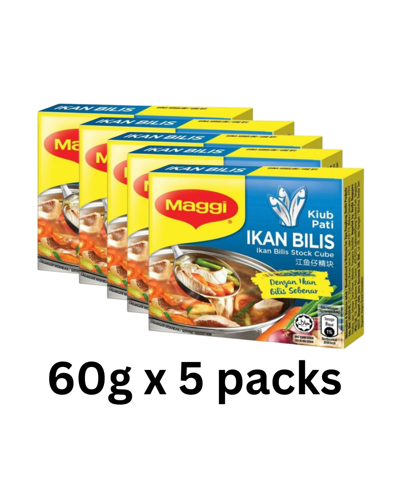 [5 packs] Maggi Anchovy Stock Cubes – Genuine Malaysian Flavor