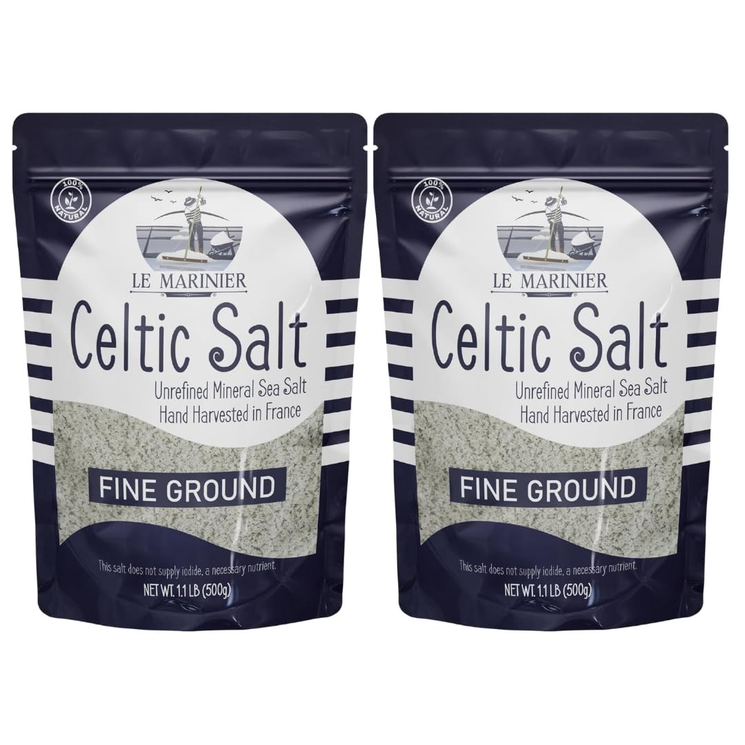 100% Natural Fine Ground Celtic Sea Salt, Kosher 36oz (Pack of 2)