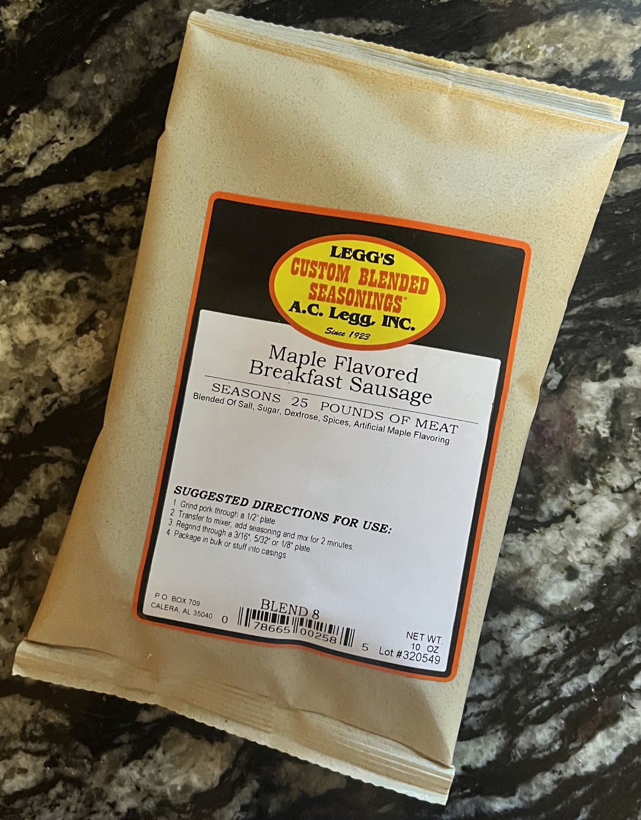 AC Leggs Maple Flavored Breakfast Sausage Seasoning Blend #8 – 10 oz Bag