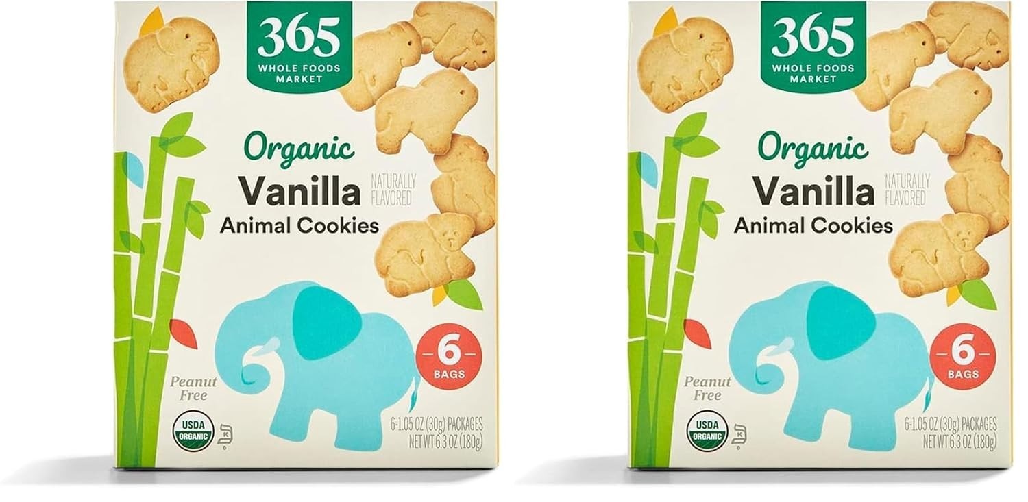 Organic Multi Pack Vanilla Animal Cookie, 6.3 Ounce Pack of 2
