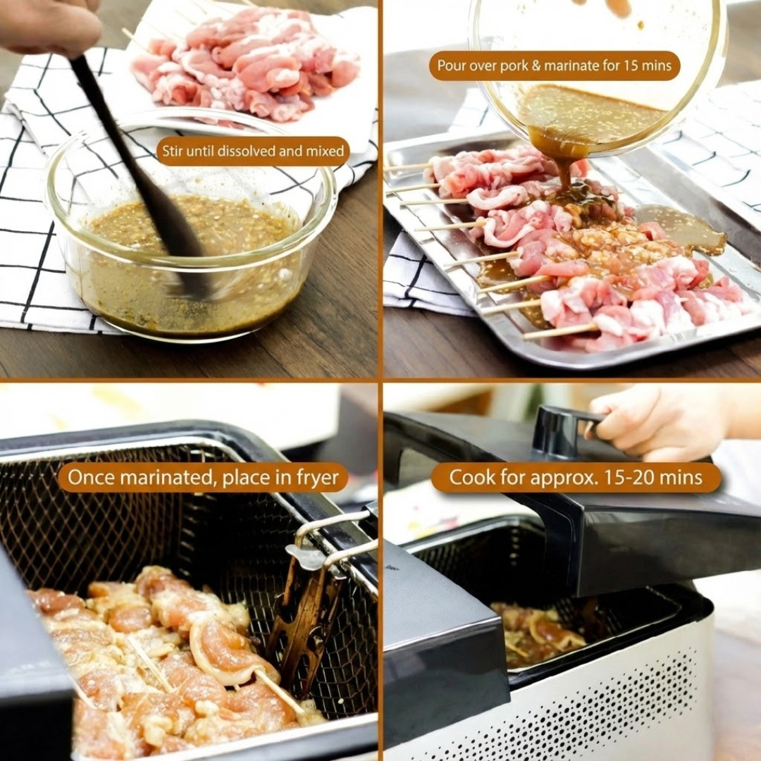 x3 Authentic Thai Street Food Style BBQ Pork Powder Hand Brand No.1 Easy Grill