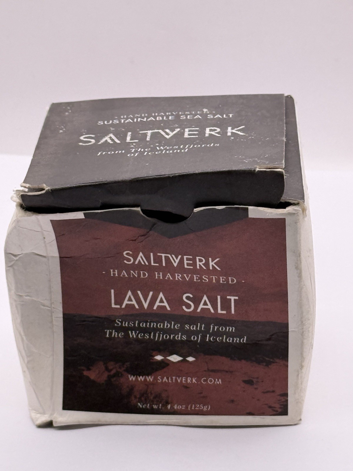 SALTVERK Black Lava Salt Flakes Hand Harvested 4.4 oz Iceland