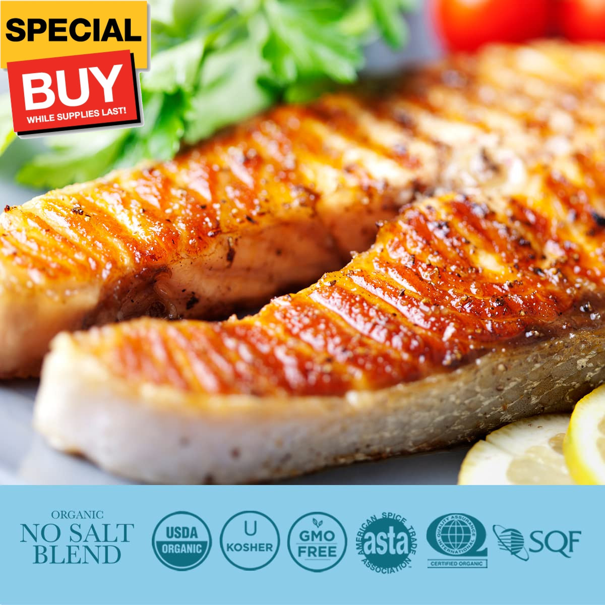 No Salt All Purpose Organic Seasoning, 100% Sodium Free, No MSG, For Vegetables,