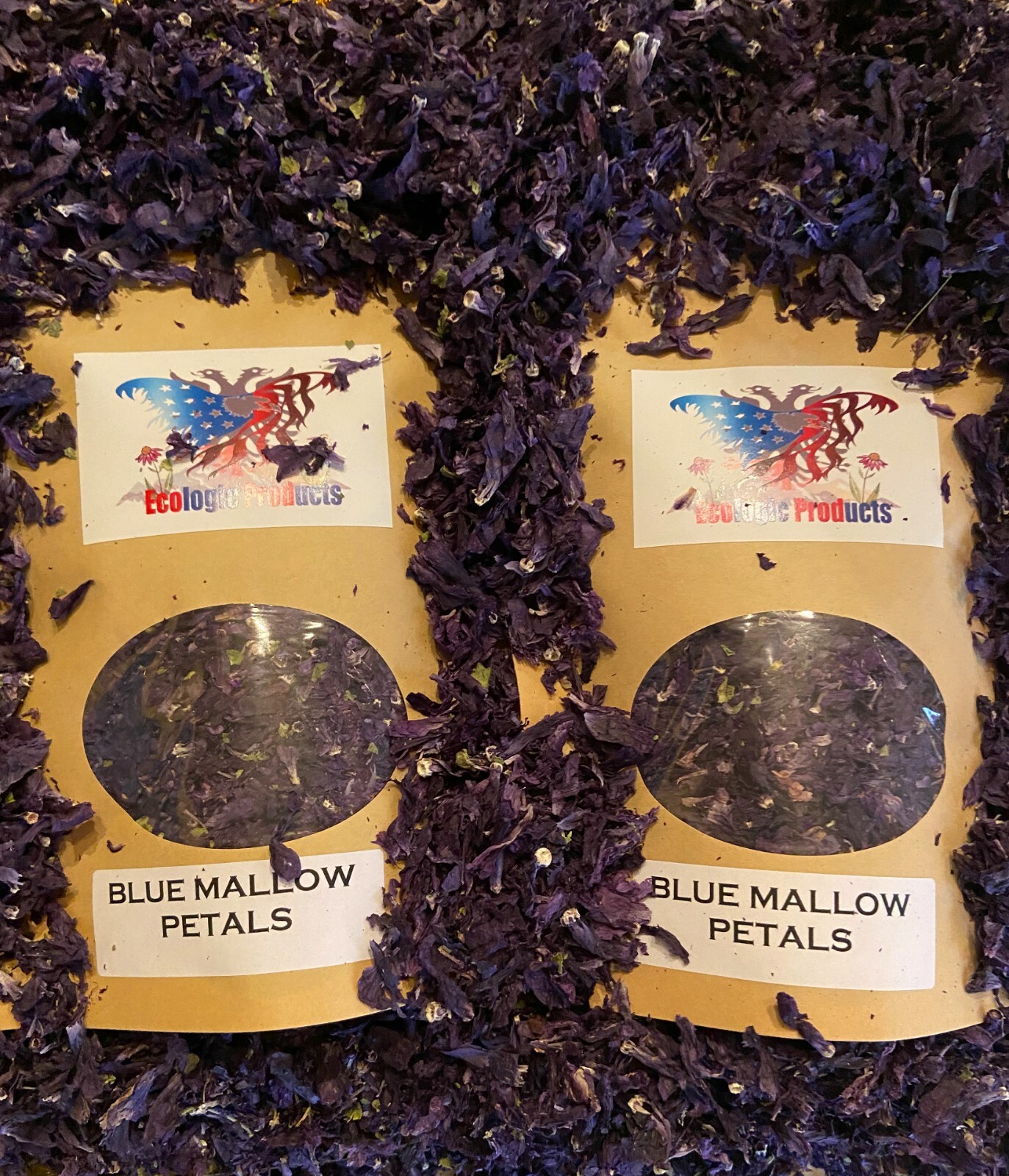 Blue Mallow Petals or Flowers Wild Harvested Dried Herbal Tea Malva Sylvestris