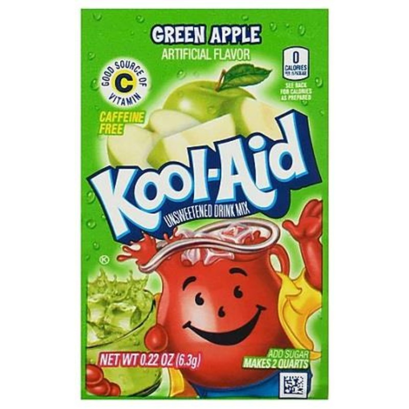 48x Kool-Aid Packets Green Apple .22oz Drink Mixes