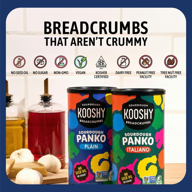 Kooshy Plain Panko Breadcrumbs | Vegan, Dairy Free, & Kosher Certified Non GM…