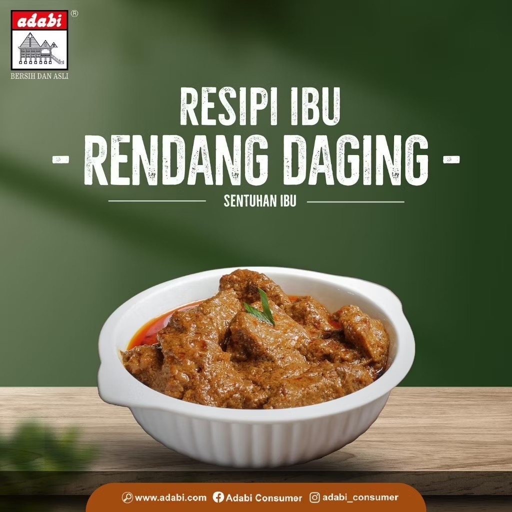 4 x Adabi Rendang Paste 120g – Authentic Malaysia Spicy Beef Chicken Stew /Halal