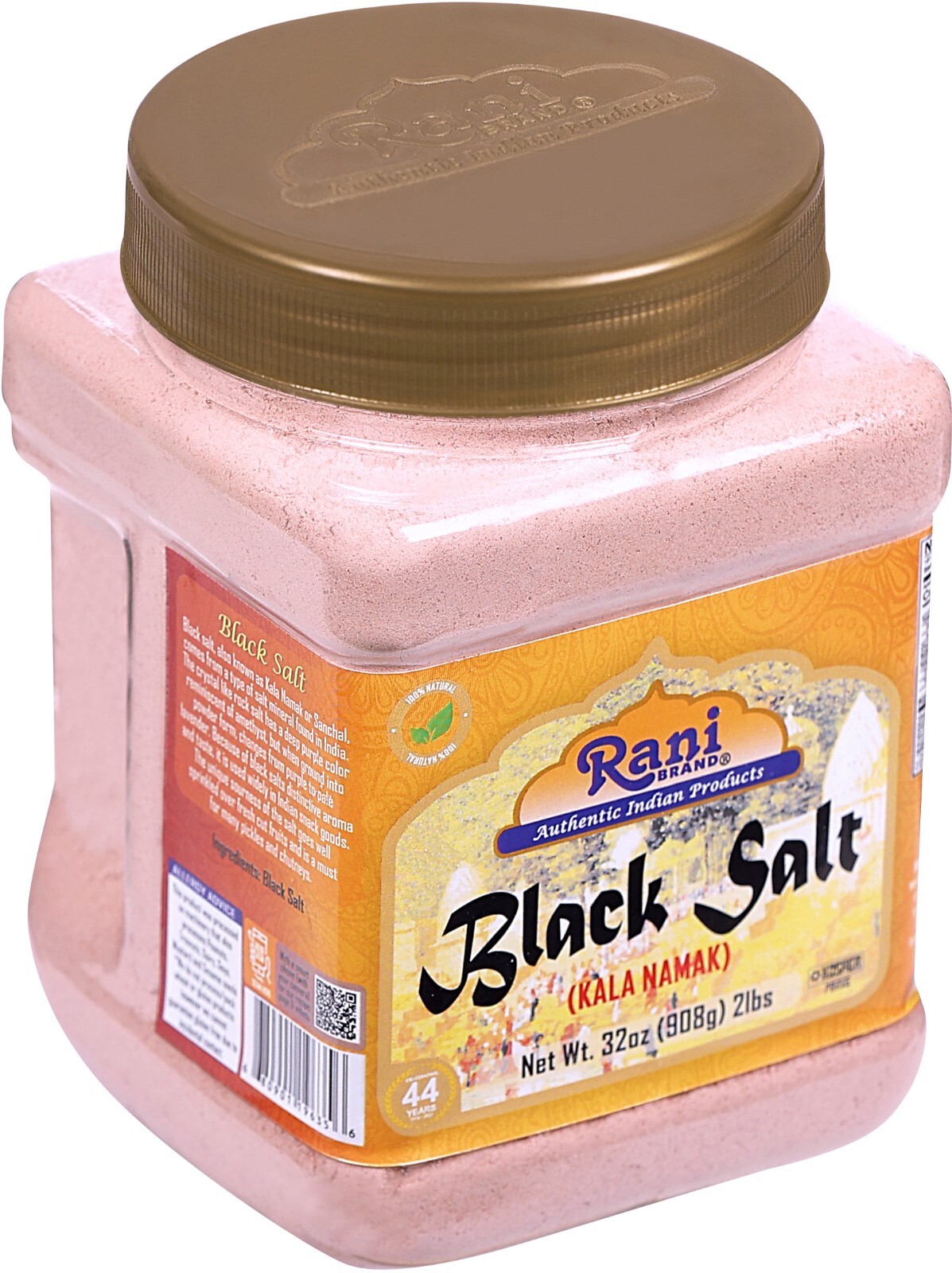 Rani Black Salt Powder (Kala Namak) Mineral 32oz (2lbs) 908g Bulk PET Jar