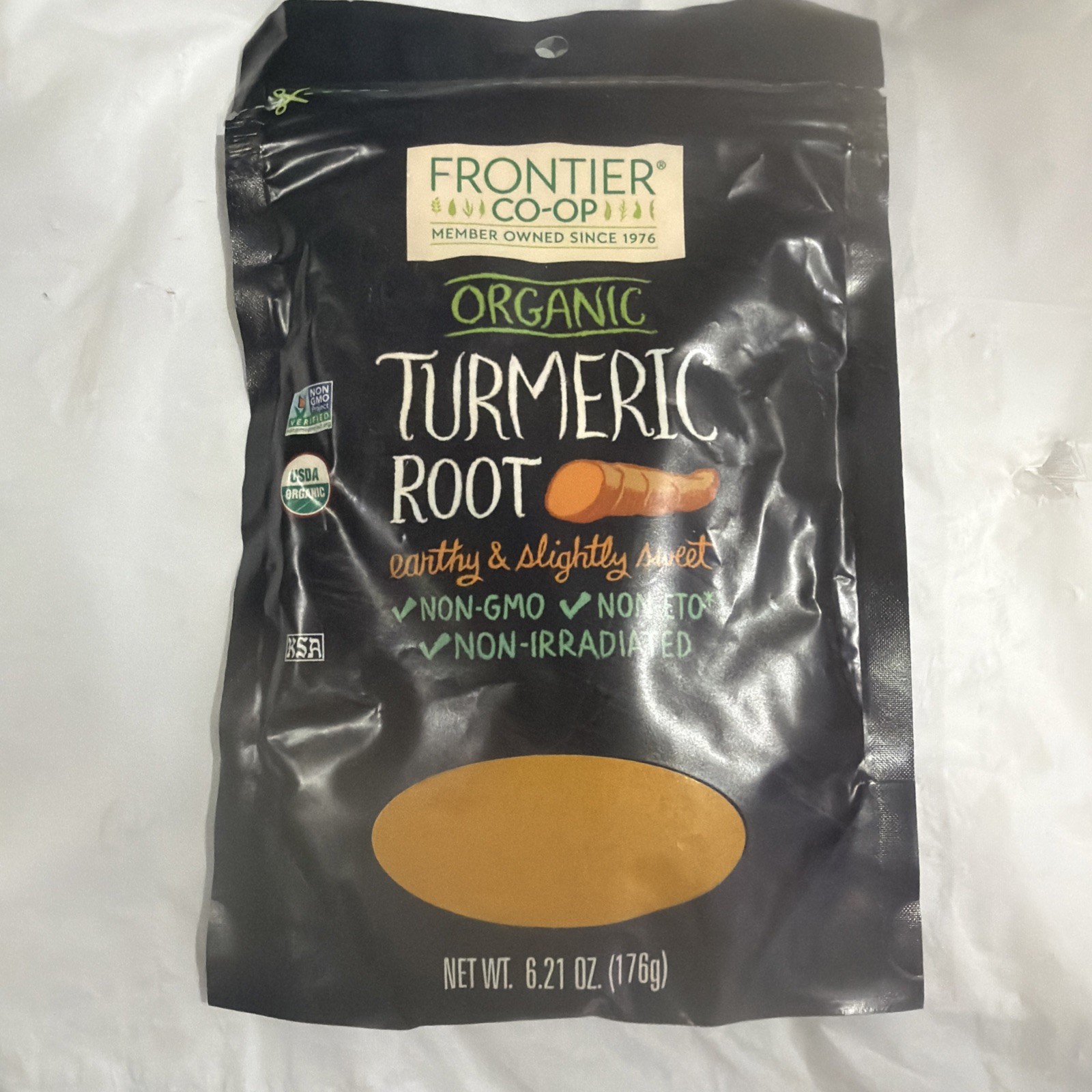 Frontier Co-op Organic Ground Turmeric Root 6.21 Oz USDA Organic Non-GMO New