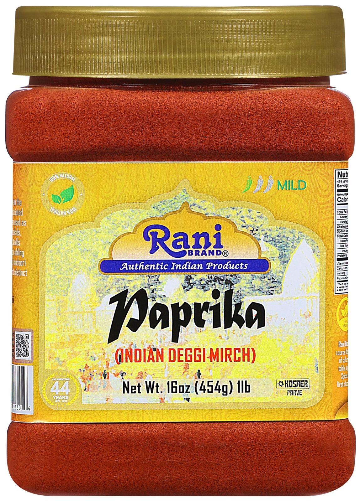 Rani Paprika (Deggi Mirch) Spice Powder, Ground 16oz (1lb) 454g PET Jar