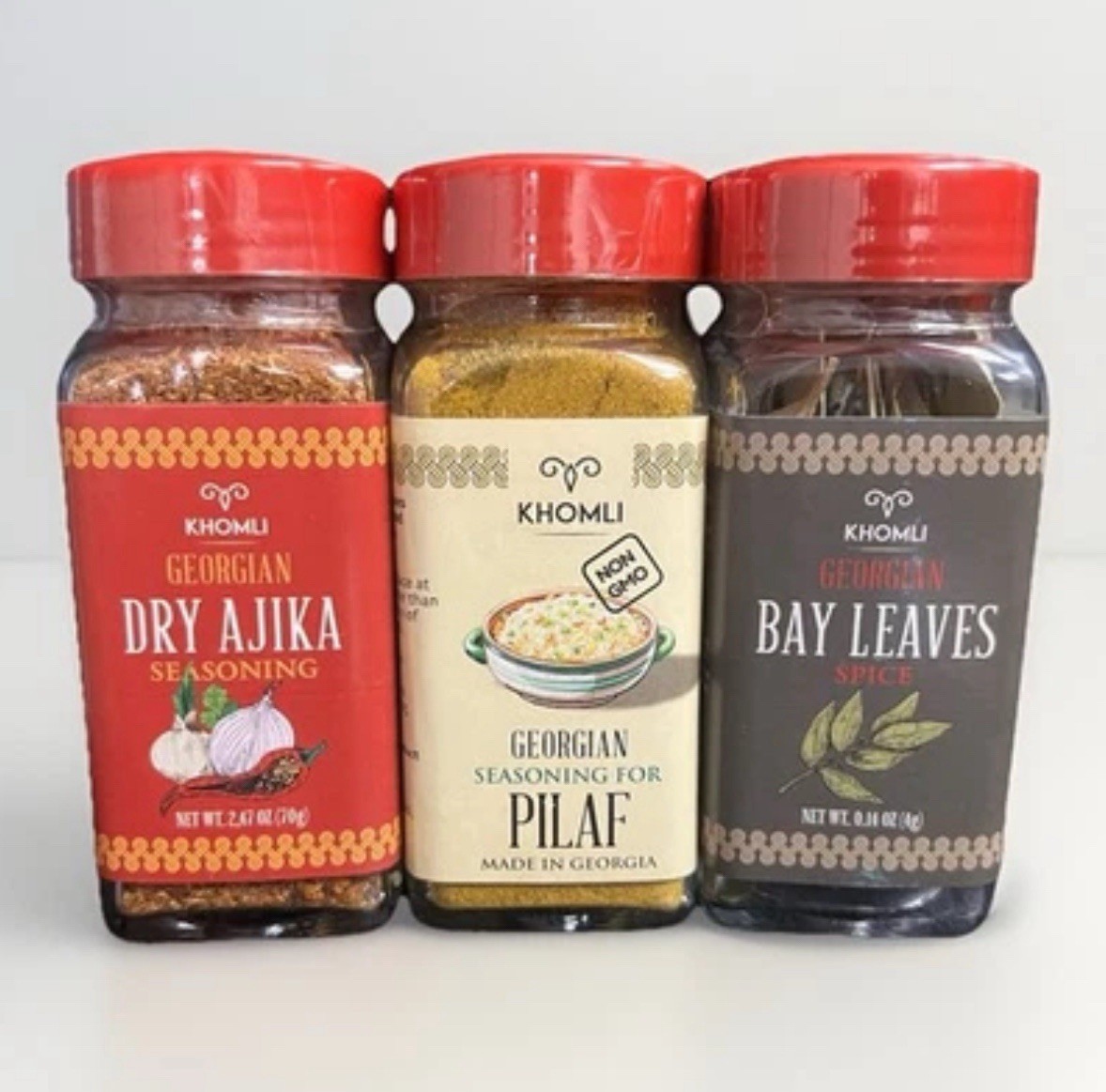 Dry Ajika Georgian Pilaf & Bay Leaf Rice Seasoning Bundle Khomli Non GMO