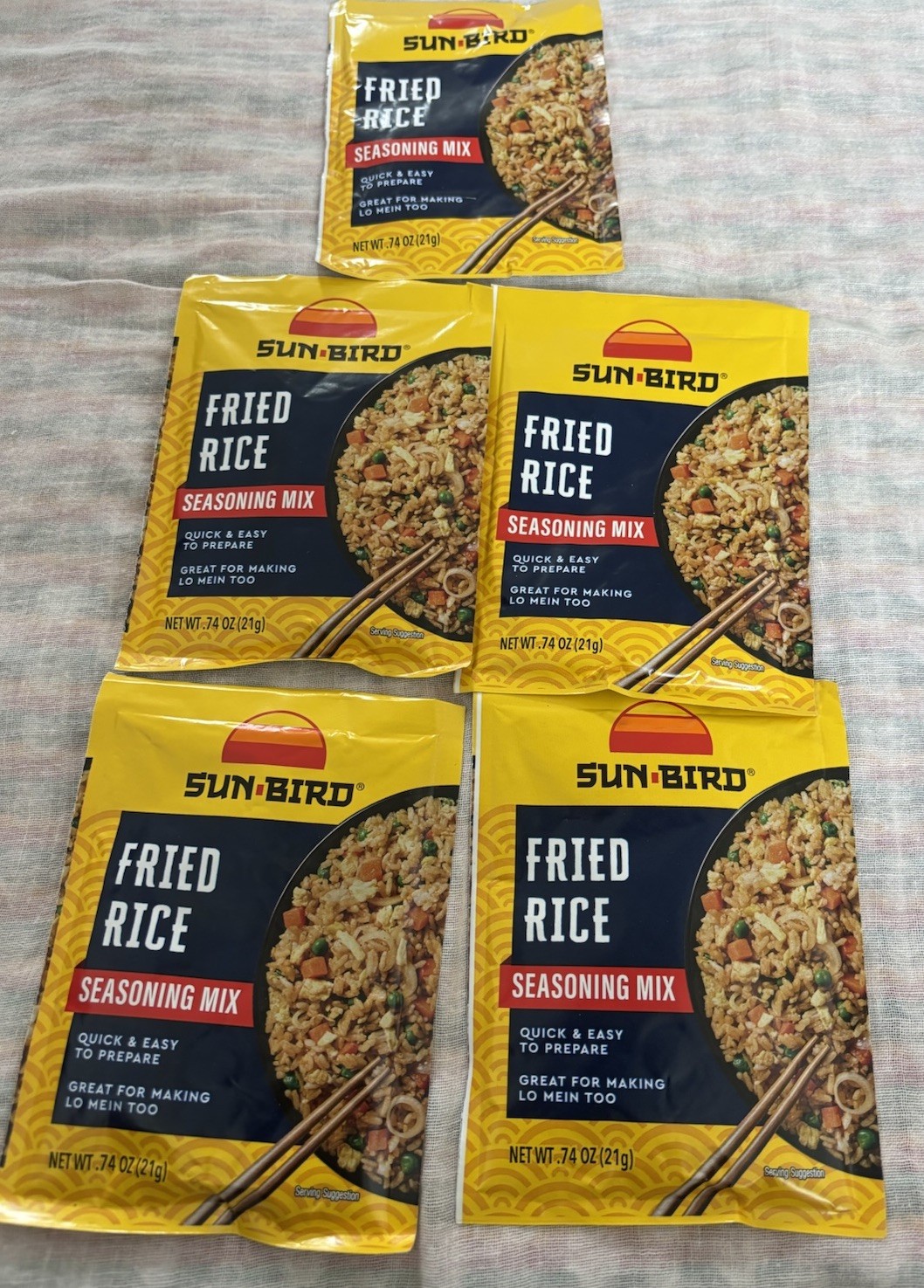(5 PACKS) original Sun Bird FRIED RICE Seasoning Mix .74oz, expiration BB8/2028