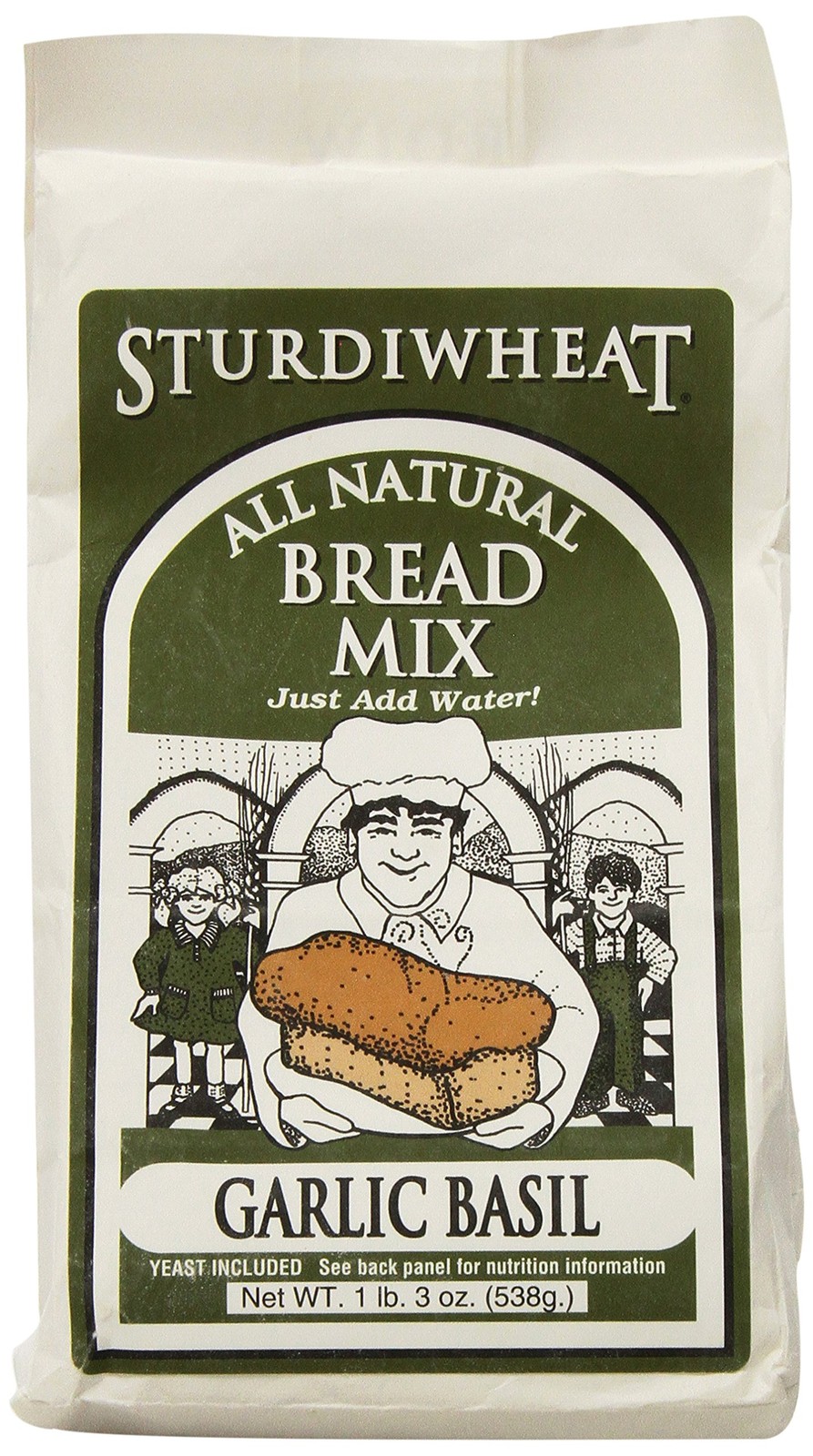 Sturdiwheat All Natural Bread Mix, Garlic Basil, 1lb 18.98 Ounce (Pack of 4)
