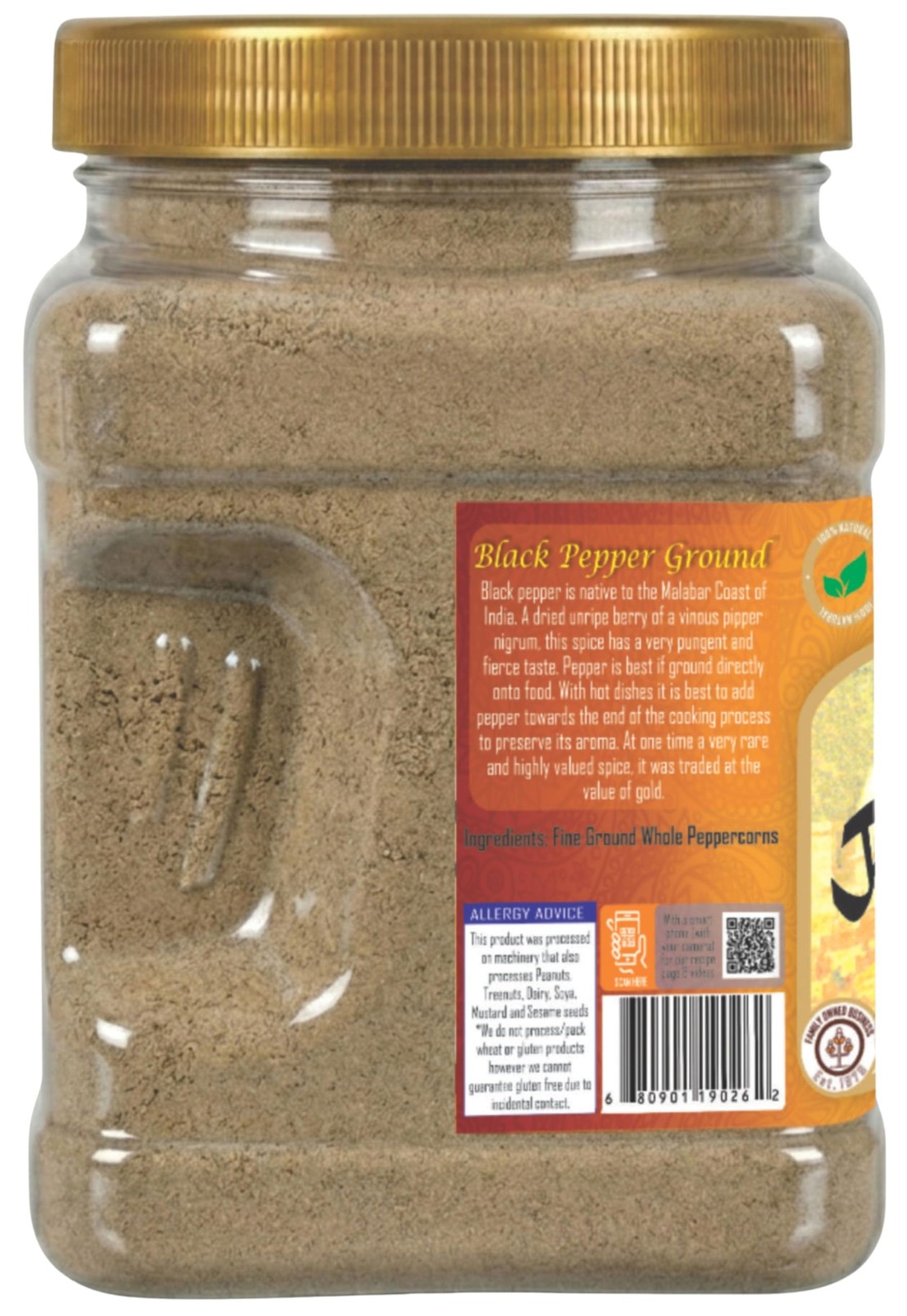 Rani Black Pepper Fine Powder 80 Mesh, Premium Indian 16oz (1lb) 454g PET Jar