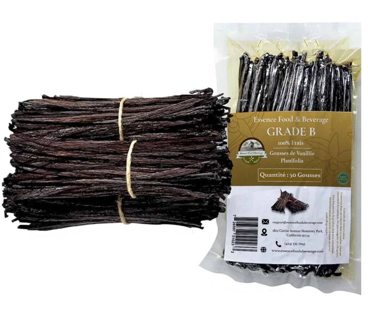 50 Vanilla Beans Grade B for Making Vanilla Extract, Vanilla Beans Bulk for E…