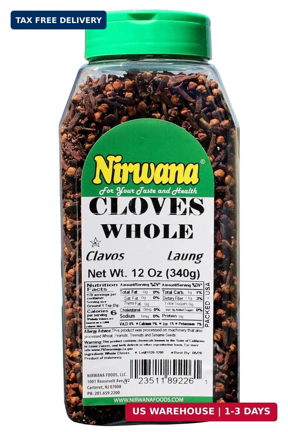 Nirwana Asian Indian Spice Cloves Whole Laung Clavo Premium Quality for Cooking,