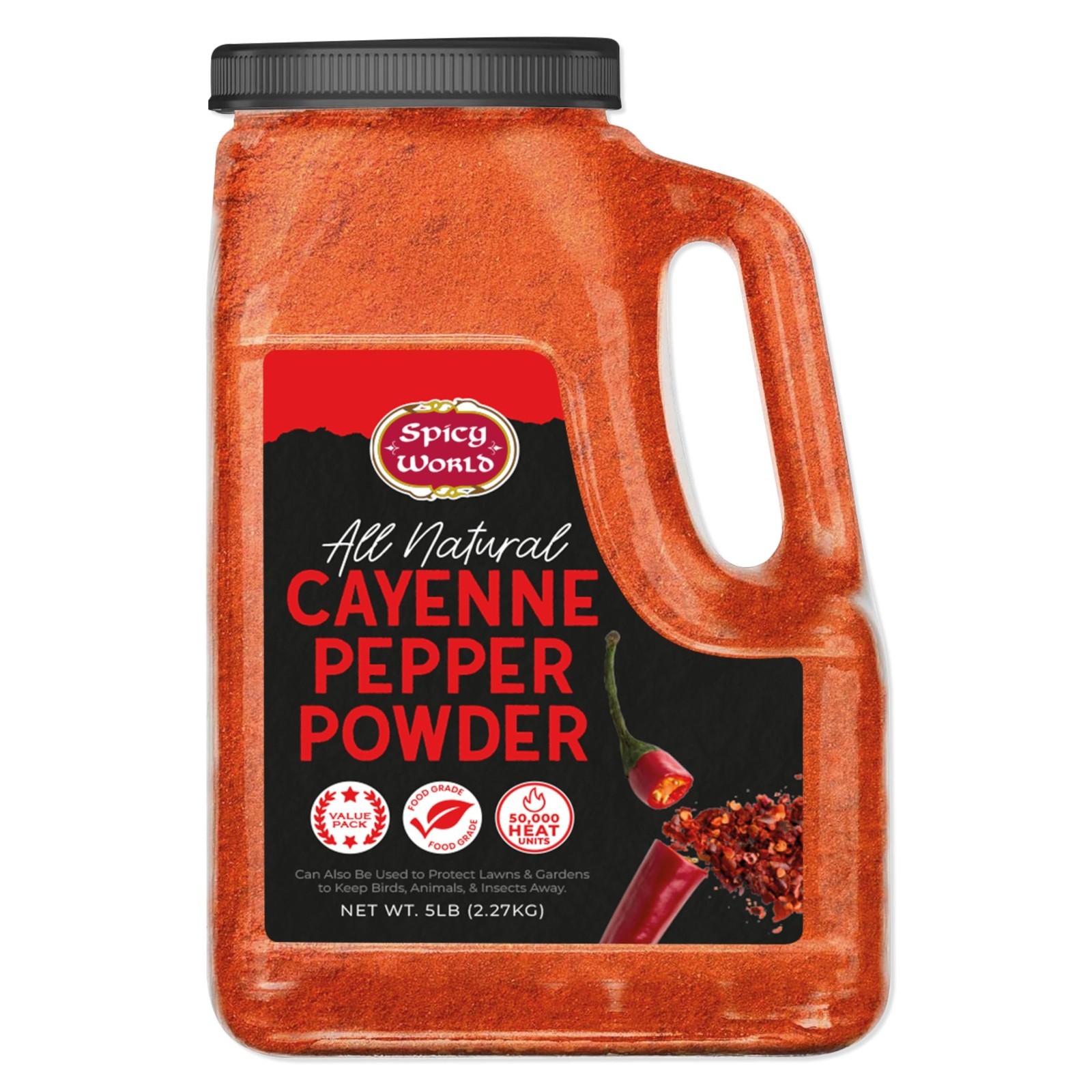 Bulk Cayenne Pepper Powder 5 LBS – Spicy Red Ground Pepper, 50,000 SHU, Gluten-F