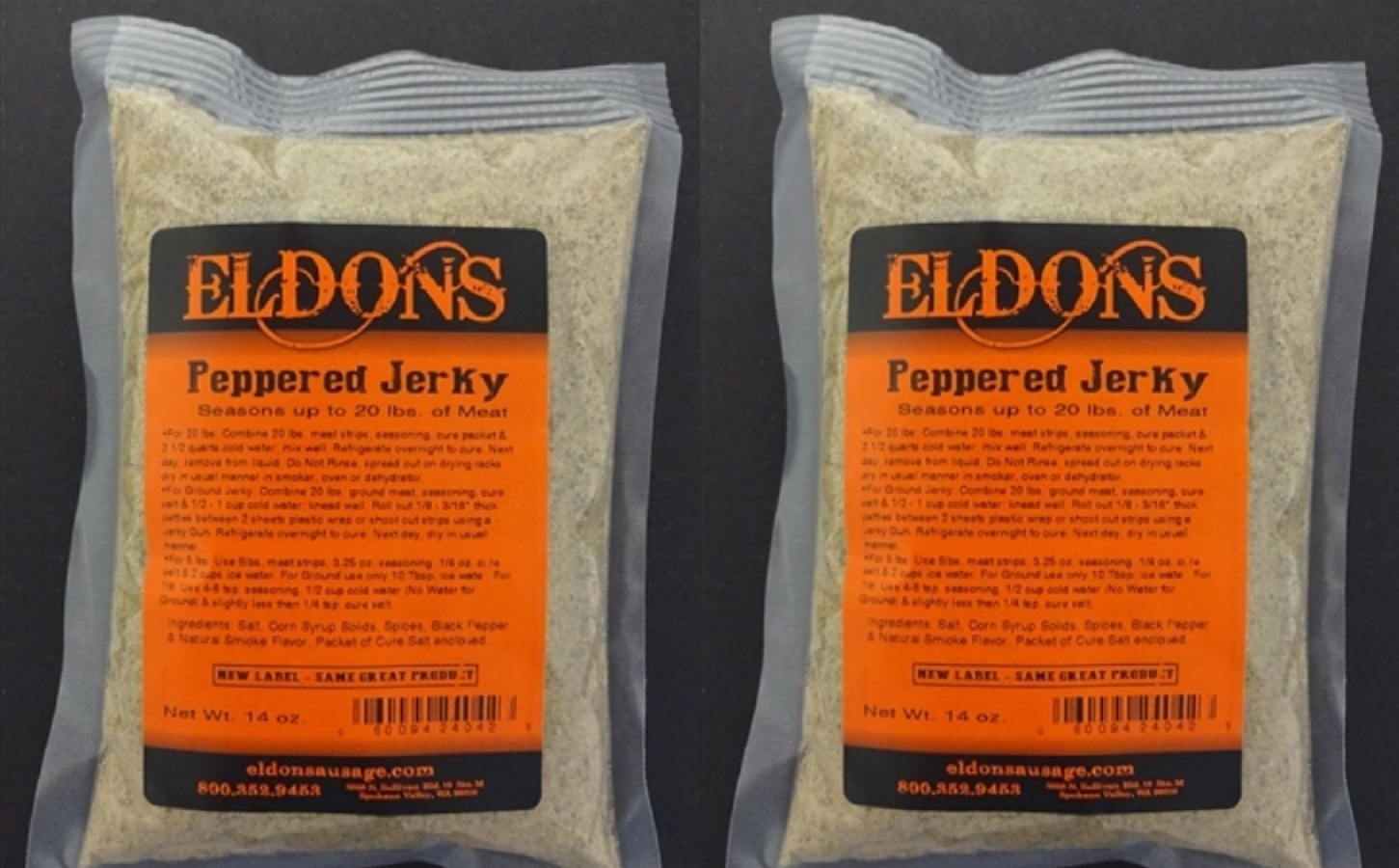 2 Bags of Peppered Jerky Seasoning Spice with Cure – Seasons 40 Lbs. – # 4042
