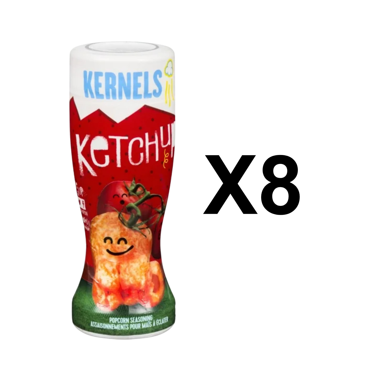 Kernels Krazy Ketchup Popcorn Seasoning 125g Gourmet Shaker Powder (8 Packs)