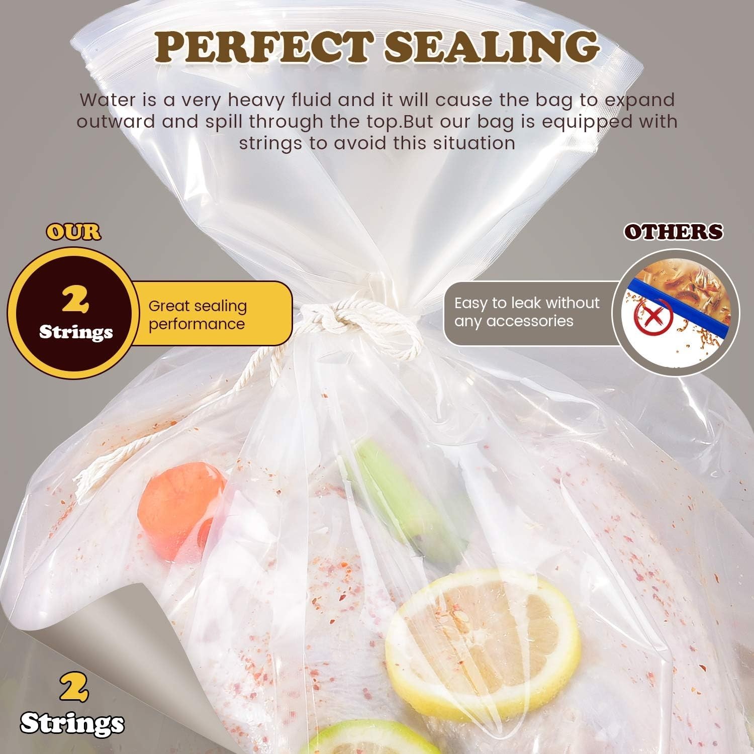 Brining Bag, 26″×22″, 2 Pack, Extra Large Turkey Brine Bag with 2 Strings and…