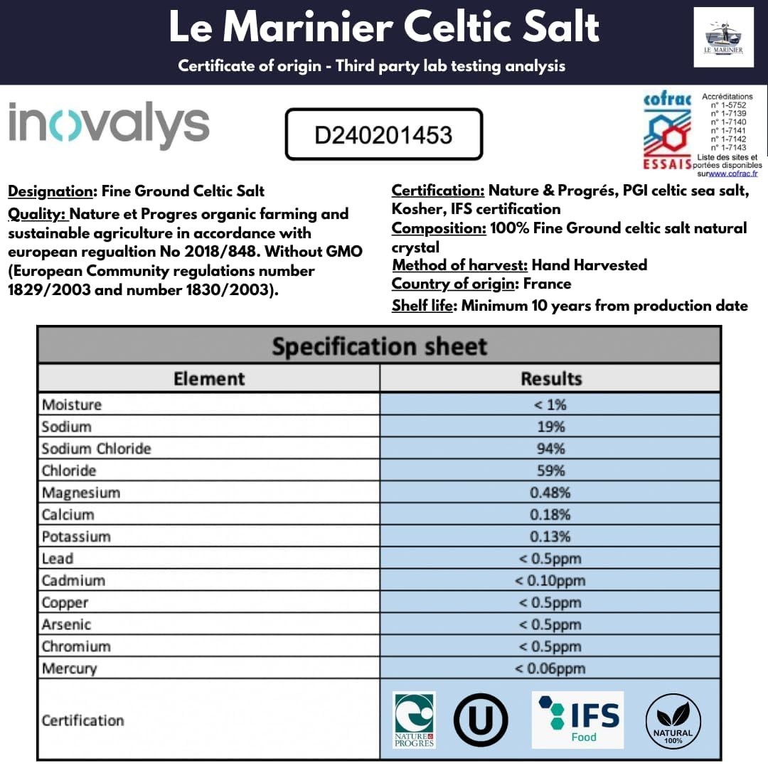 Culinary-Grade Fine Ground French Sea Salt – 1.1lb of Natural Flavor