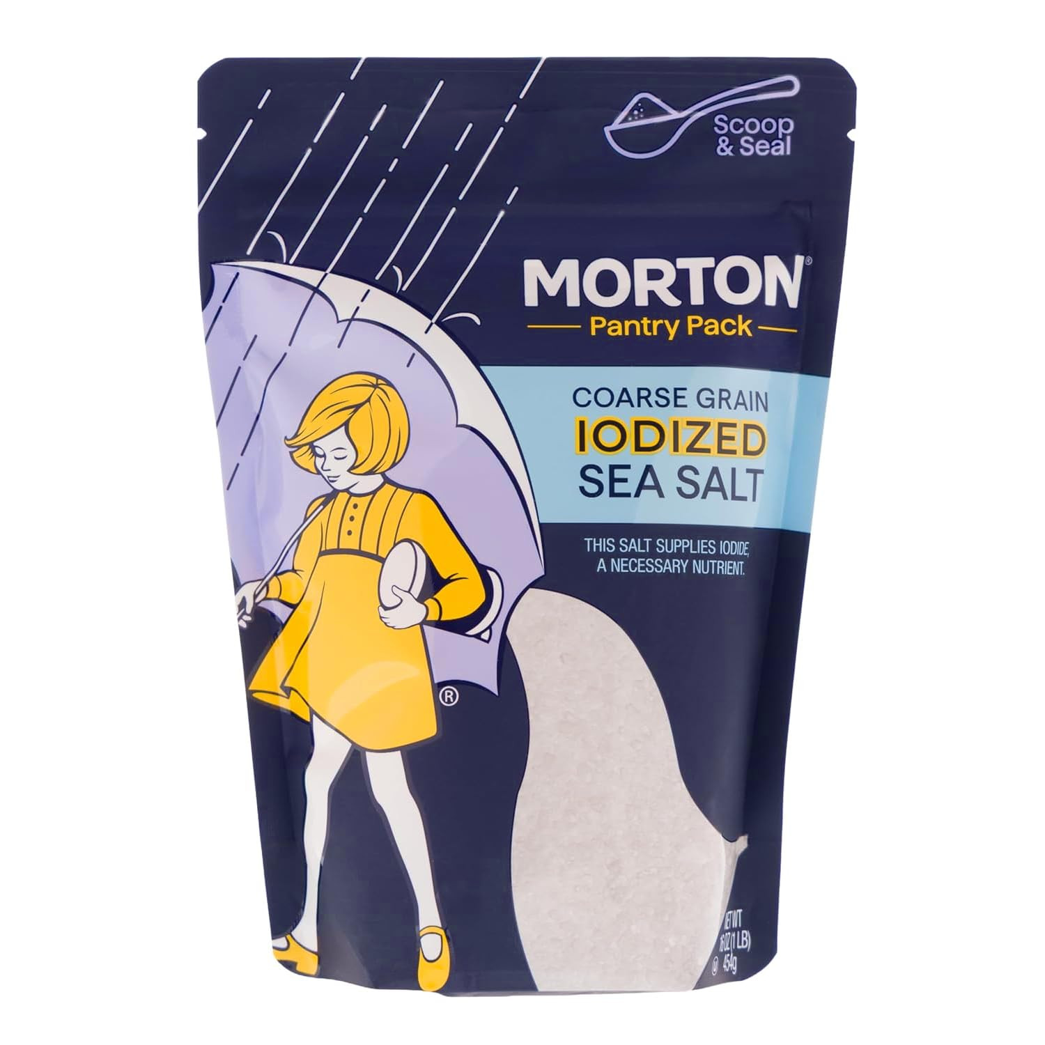 Iodized Sea Salt Coarse 1Lb., Resealable Pouch
