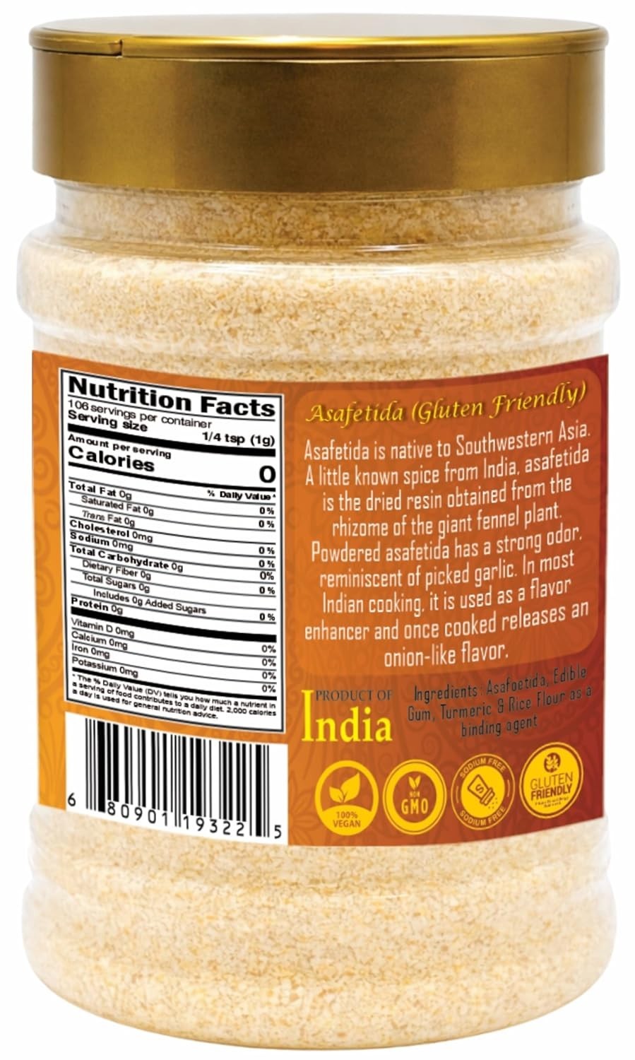 Rani Asafetida Hing Ground 3.75oz 106g Gluten Friendly, PET Jar ~ All Natural…