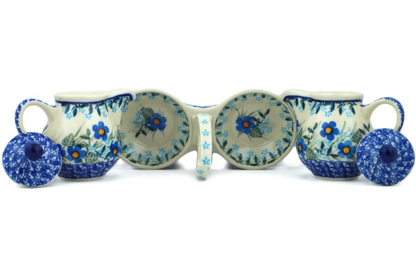Polish Pottery Seasoning Set 6″ Blue Joy-Artisanimports|10412