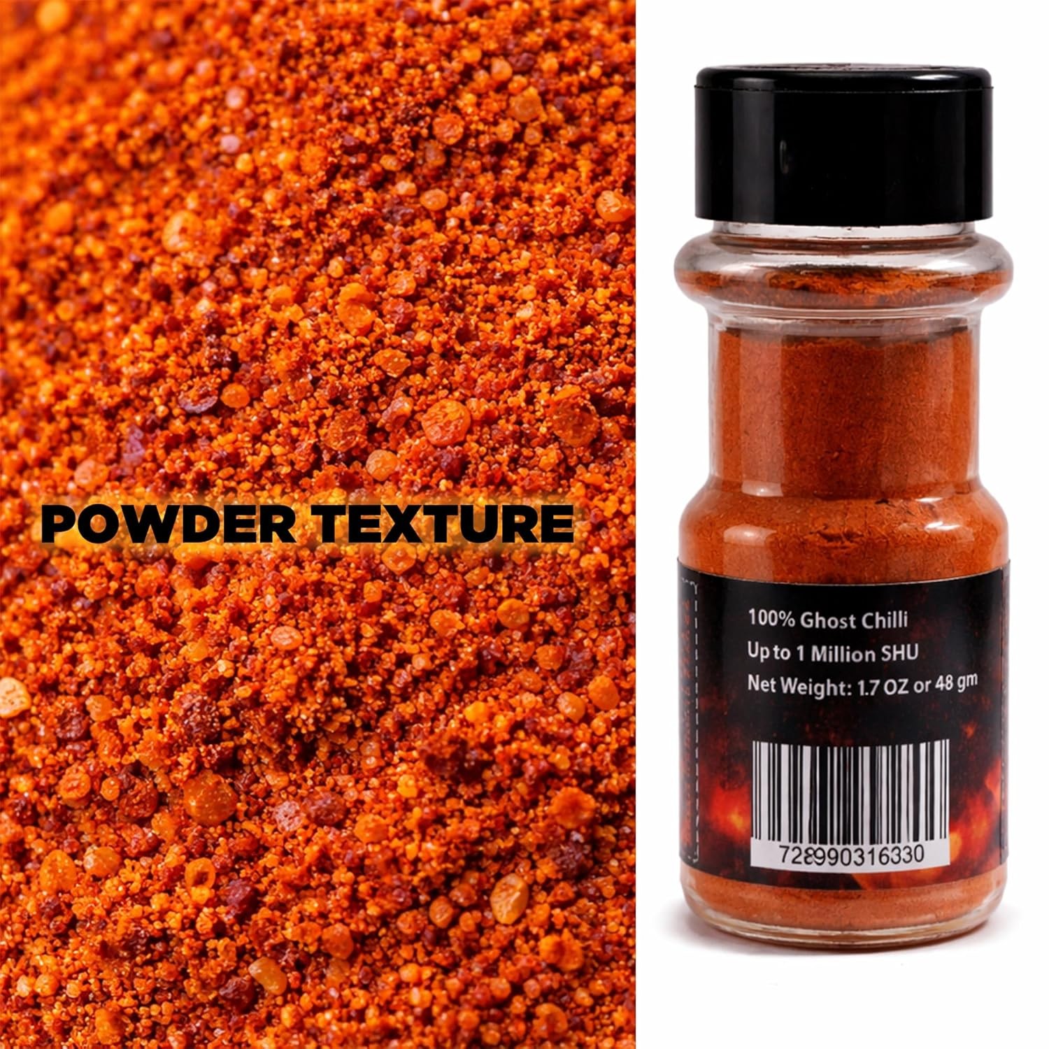 LIVEVIE Ghost Chili Powder 1.7 oz Authentic Pure Bhut Jolokia Ground Pepper.