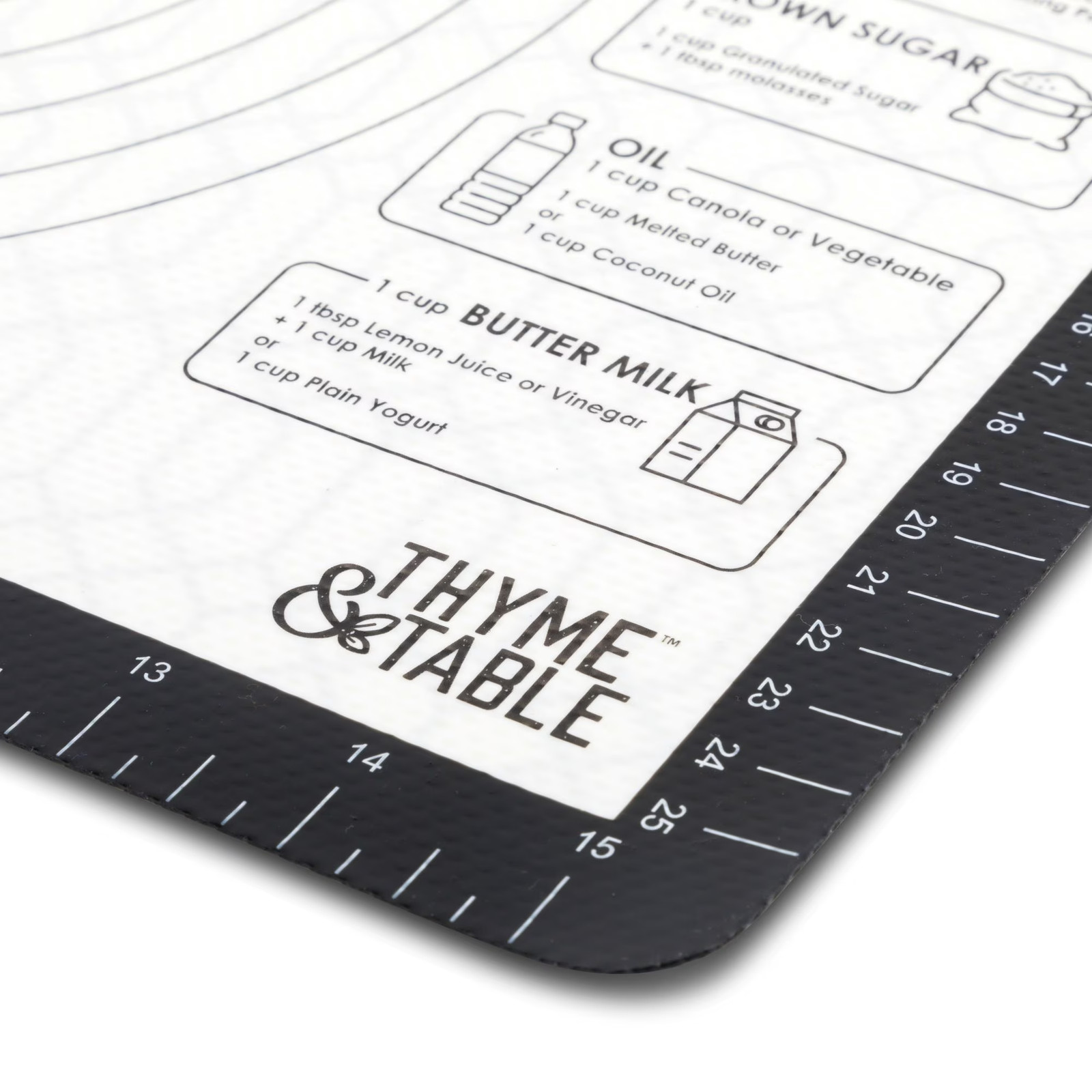 Thyme & Table Double-Sided Easy Clean Silicone Baking Mat with Measurements, 11.