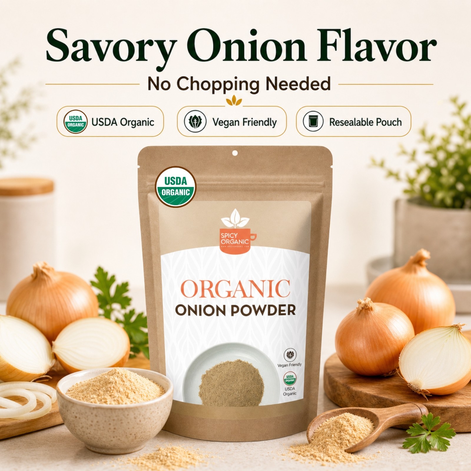 Spicy Organic Onion Powder 3 lbs | USDA Organic