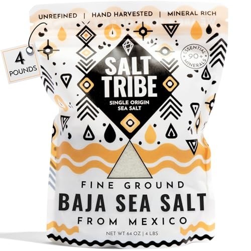 Fine Ground Baja Sea Salt 4 Pounds 90 Trace Minerals Low Sodium Hand Harvested