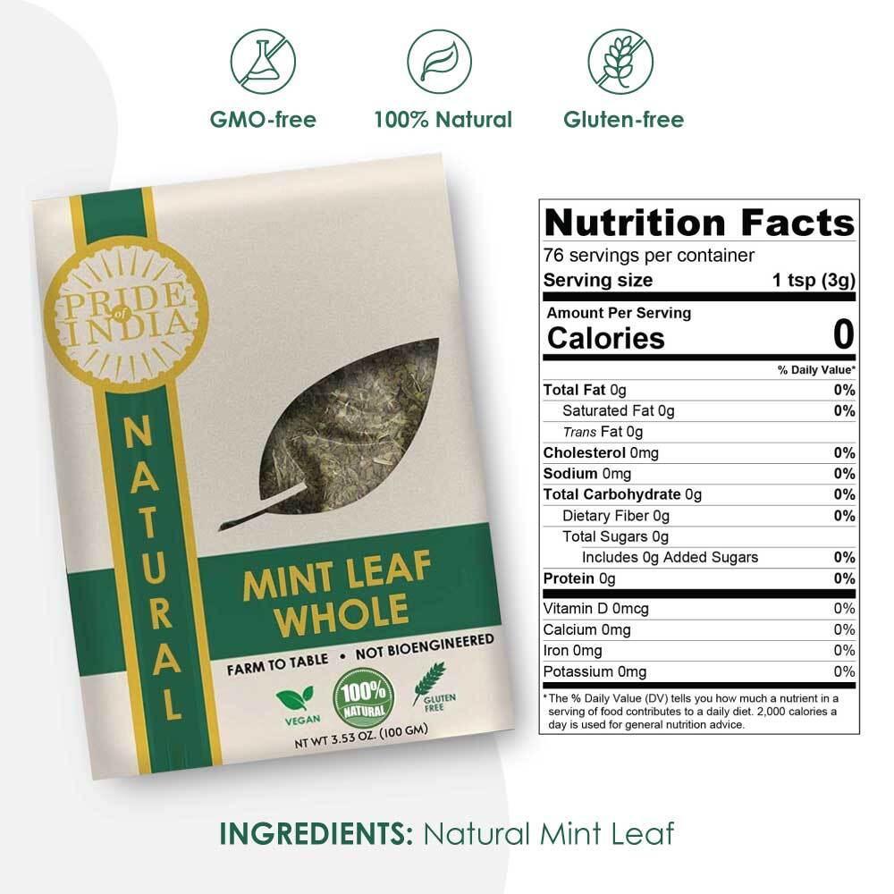 PRIDE OF INDIA Gourmet Mint Leaf Whole