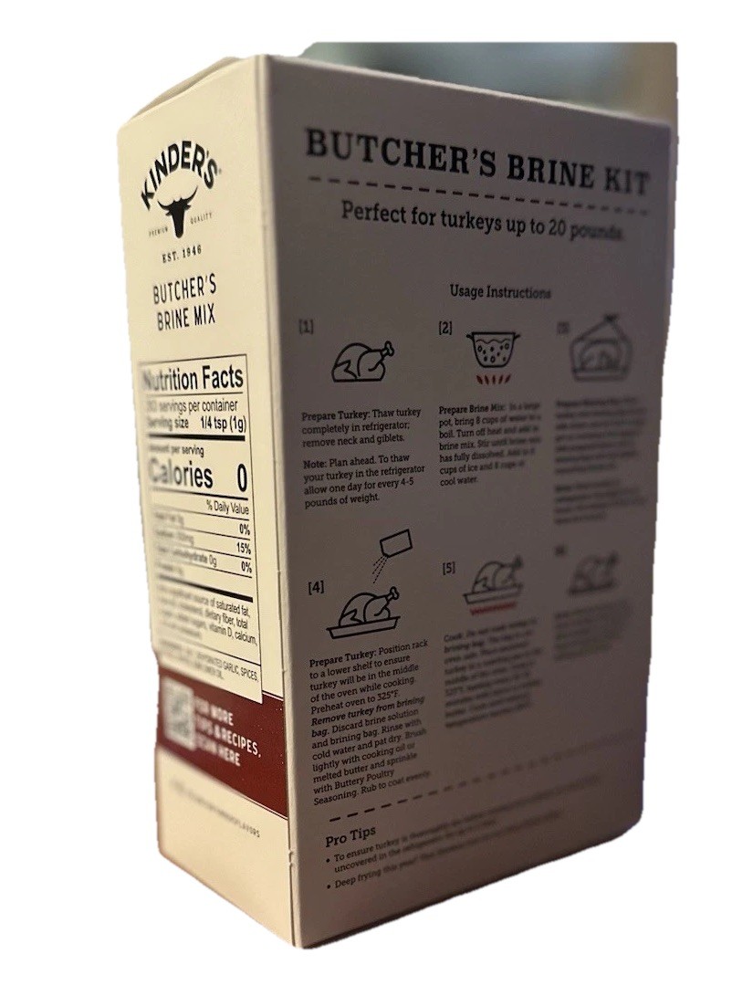 Kinder’s Butcher’s Turkey Brine Kit 11.25 oz Buttery Poultry Blend BB 09/2027