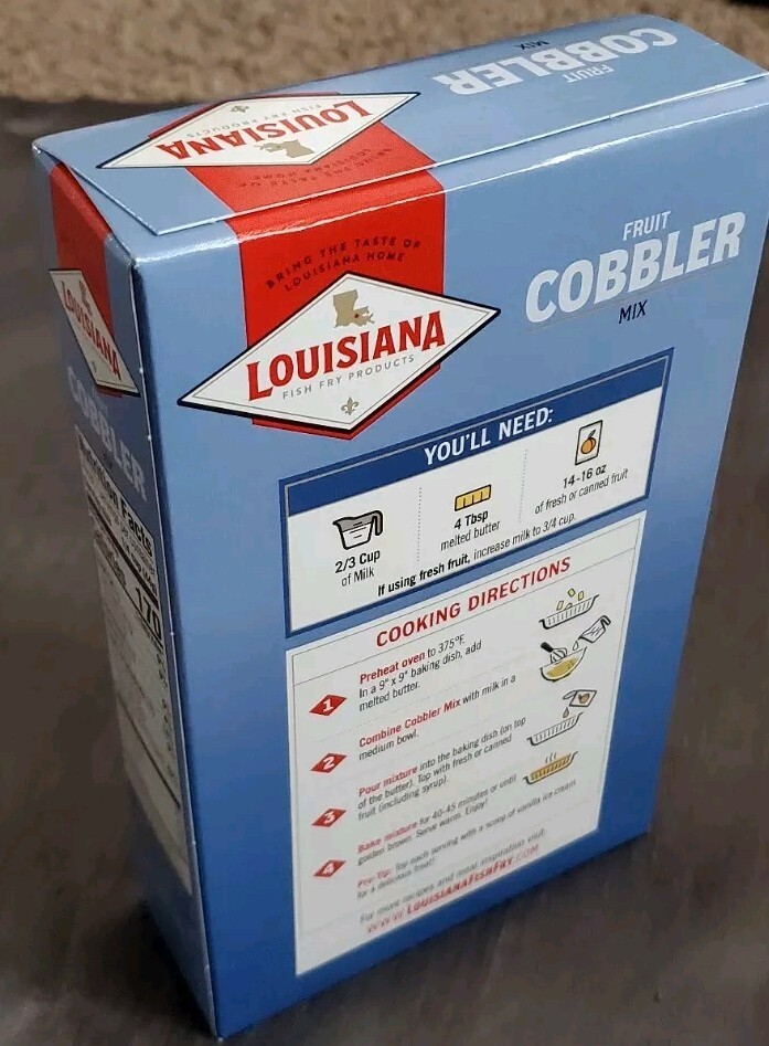 Louisiana Fish Fry Products Fruit Cobbler Mix 10.580z B B10/17/2027 New Look