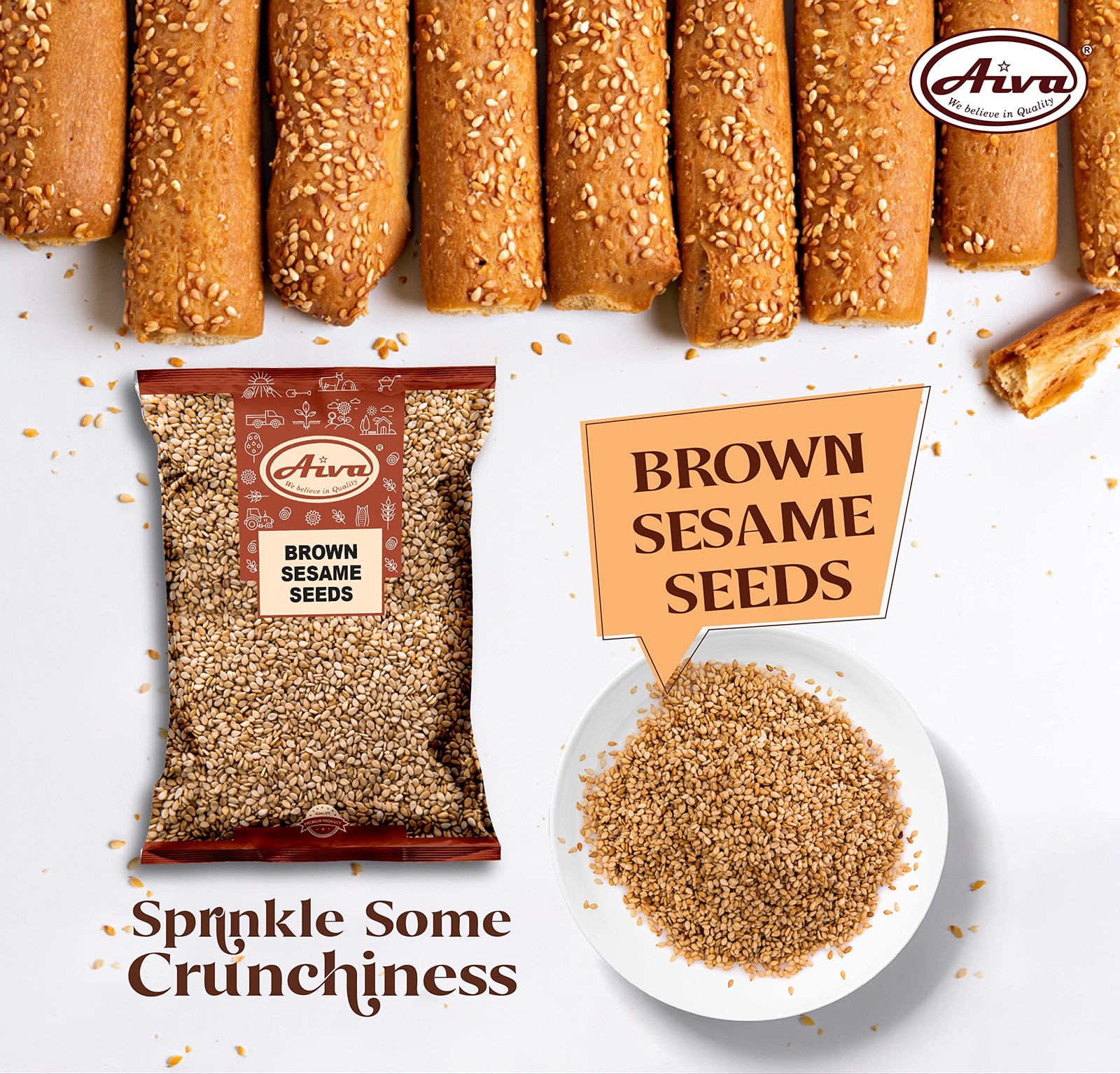 5 Pound Brown Sesame Seeds Natural Nutty Flavor Ideal for Cooking and Baking