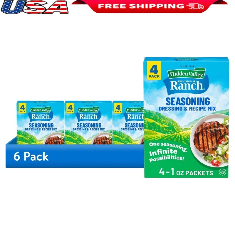 Keto Friendly Gluten Free Ranch Dressing Seasoning Mix 6 Pack Dips Salads Meals