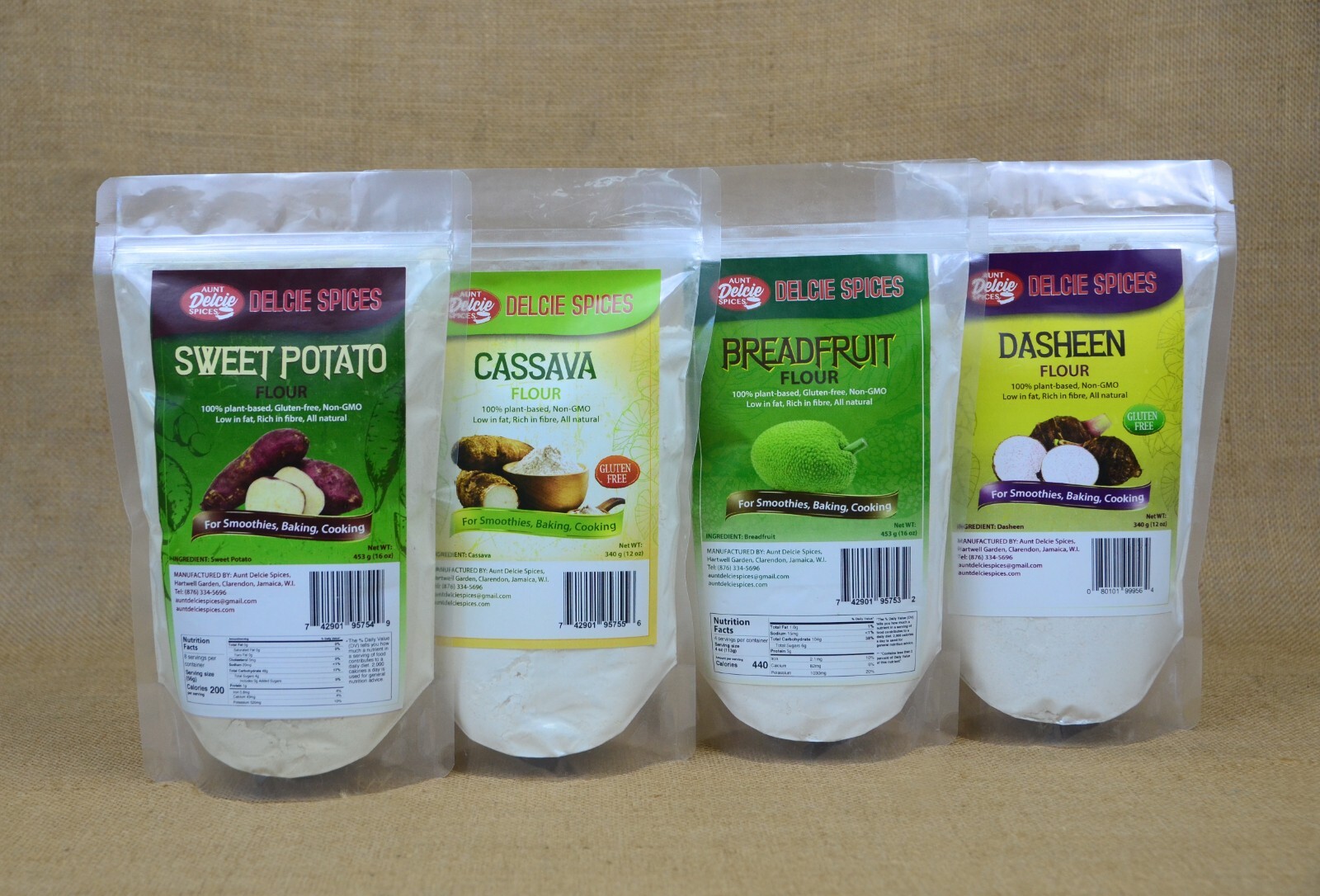 Aunt Delcie SPICES, Jamaica – Breadfruit, Cassava, Dasheen, Sweet Potato(Flour)