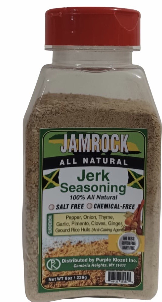 Natural and authentic Jerk seasoning hot & spicy 8 ,salt free, oz Jamrock