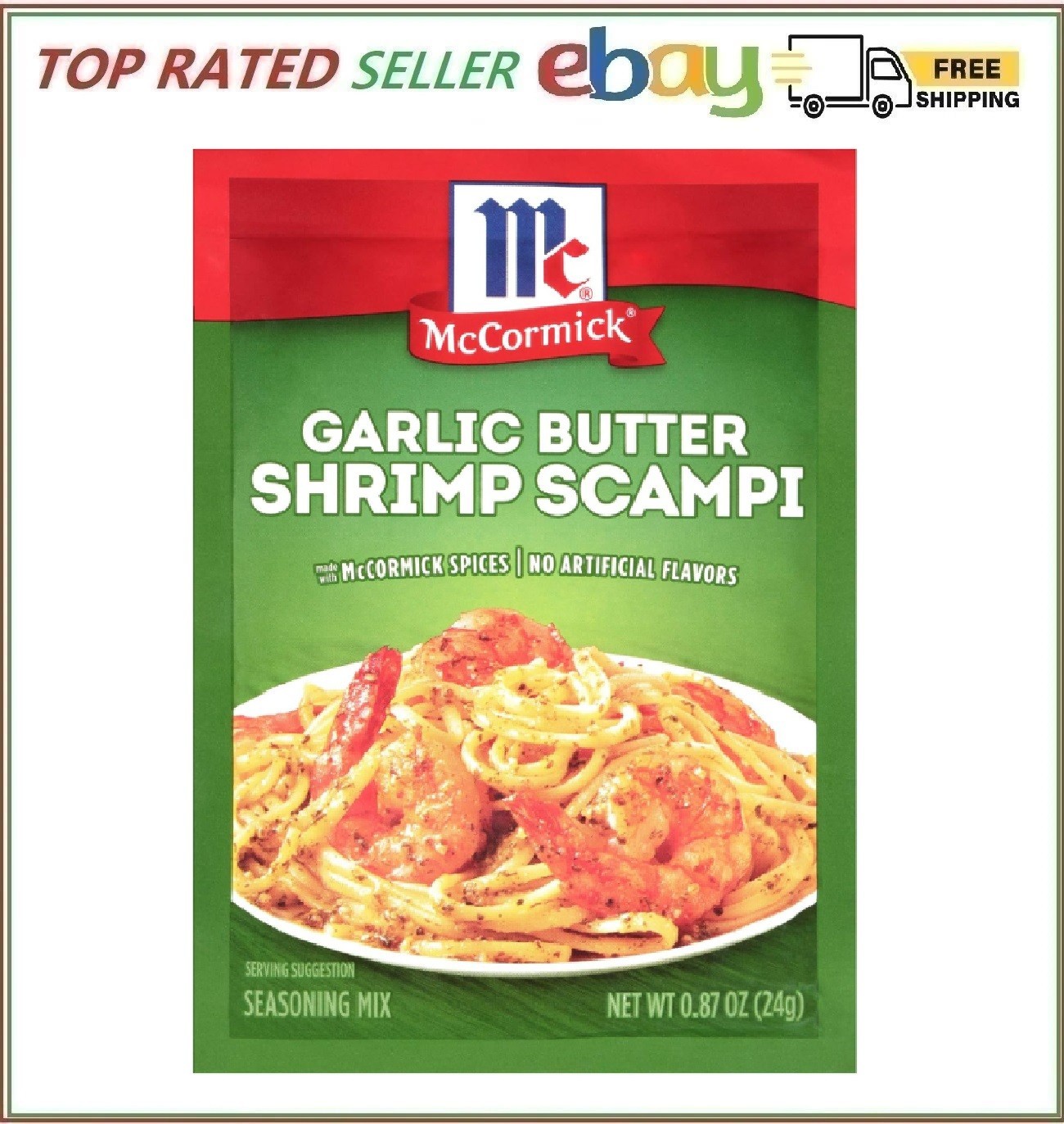 McCormick Garlic Butter Shrimp Scampi Seasoning Mix, 0.87 oz Pack of 12