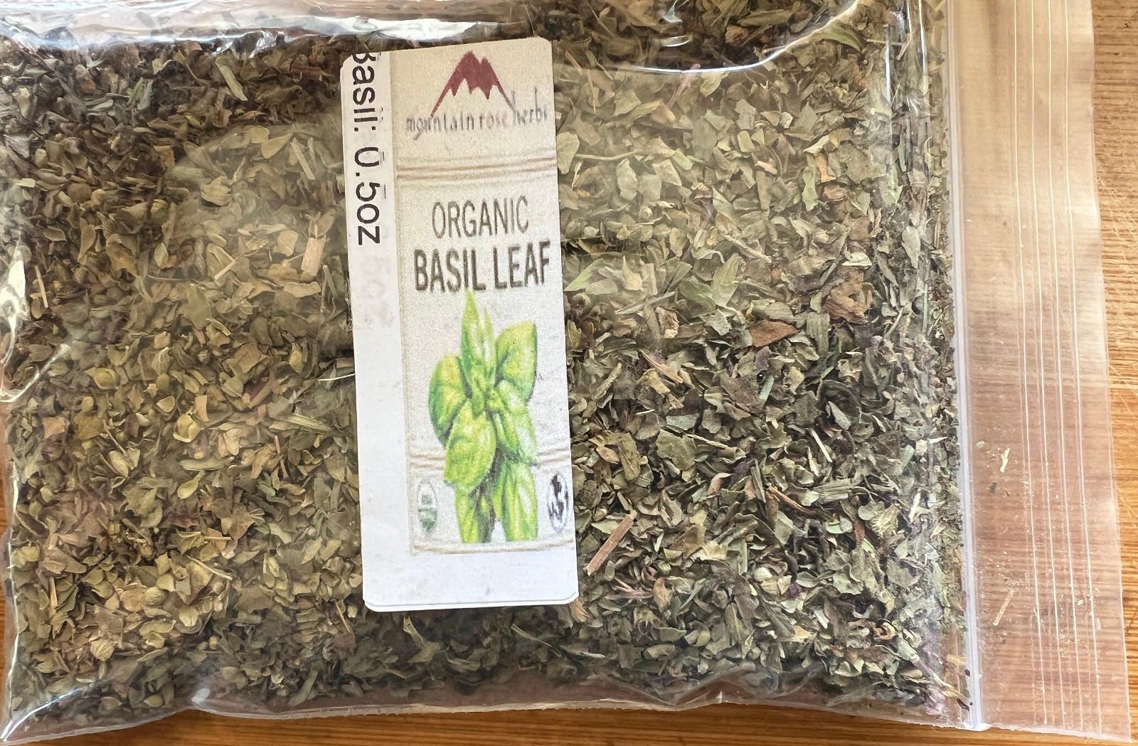 Basil Leaf Organic, Mountain Rose Herbs. 0.5 oz