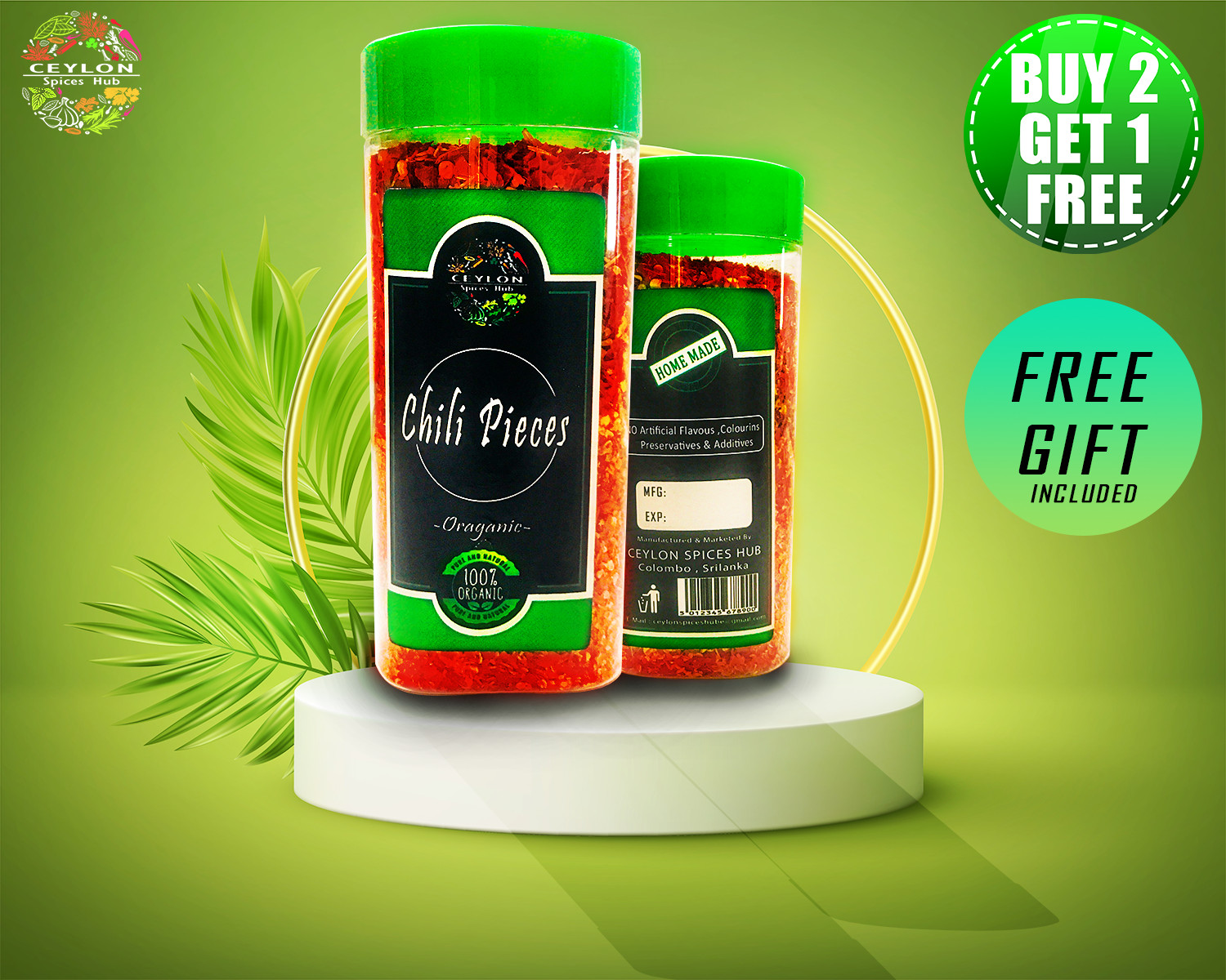 Ceylon Chillie Pieces Natural High Quality Spices Hot Spices “Buy 2 Get 1 Free”