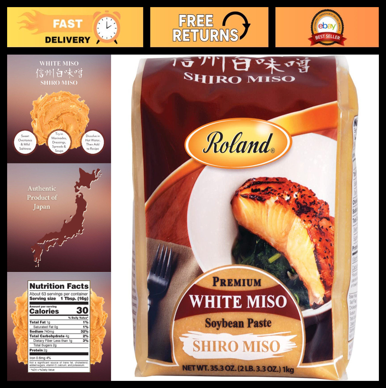 White Miso Paste – Specialty Imported Food, 35.2 oz – Umami Flavor for Cooking