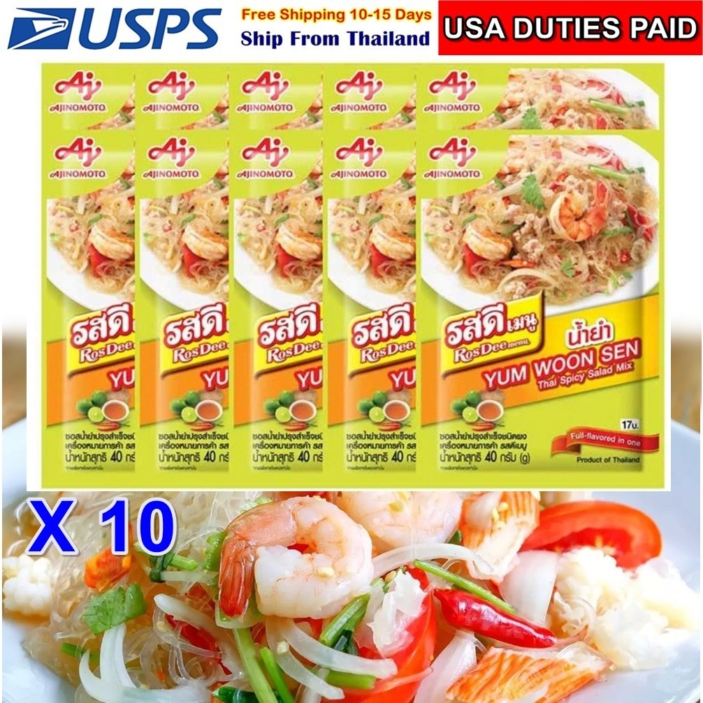 R11 Rosdee Yum Woon Sen Thai Spicy Mix Spicy Salad Dressing Powder 40g x 10pcs